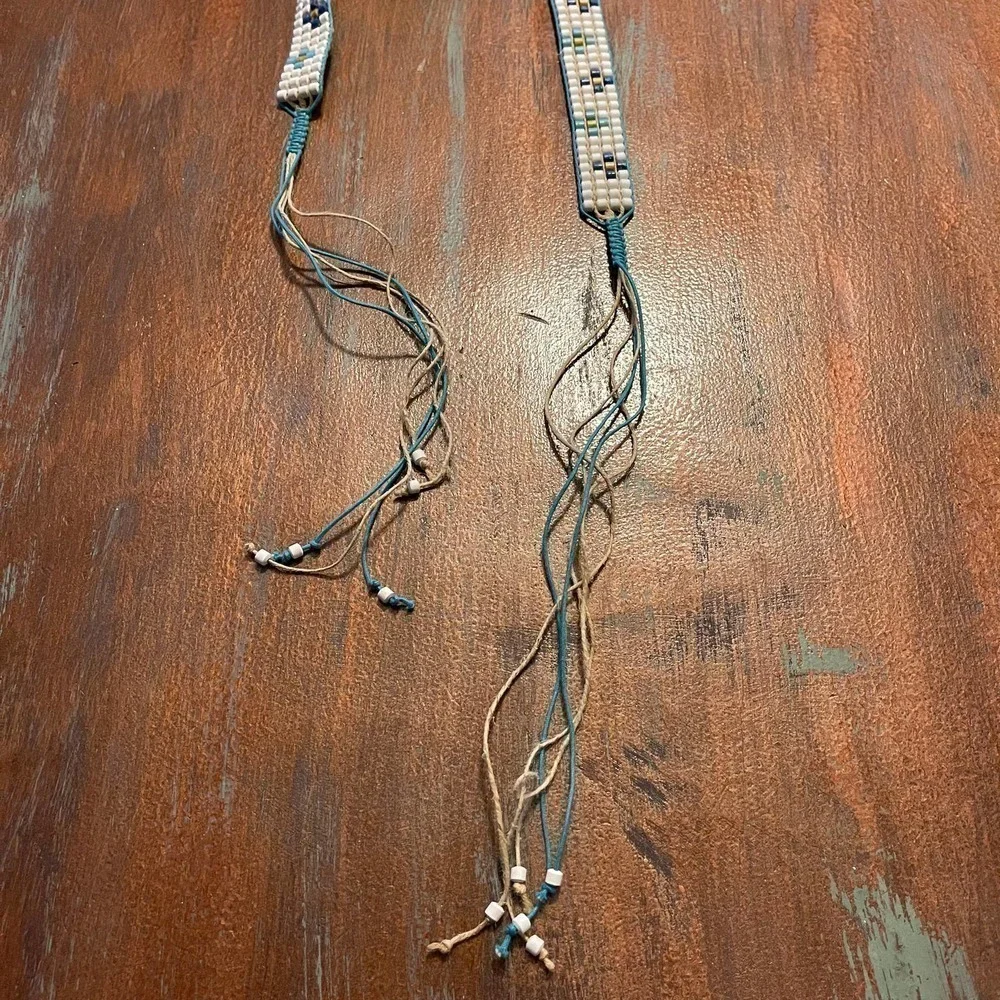 HandMade Ceramic Beads Woven Belt 4 Rows